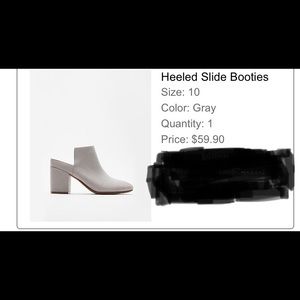 Heeled slide booties